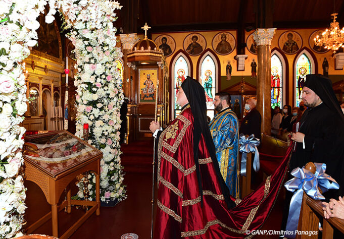 Ο Αρχιεπίσκοπος Ελπιδοφόρος στην Κοίμηση της Θεοτόκου στο Μπρούκλυν