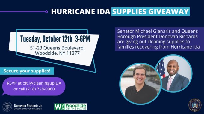 Senate Deputy Leader Gianaris, Borough President Richards Host Cleaning Supplies Distribution Event For Hurricane Ida Victims