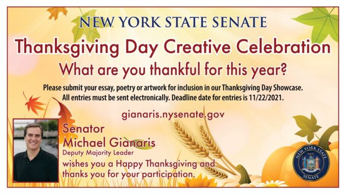 Students in Grades K-6 Invited to Submit Descriptions About Giving Thanks