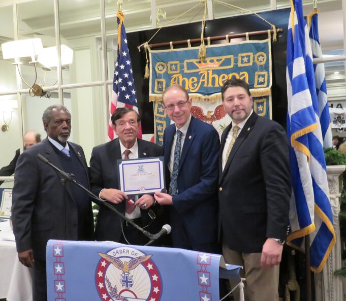 Dr. John G. Siolas Honored for 50 Years AHEPA Membership