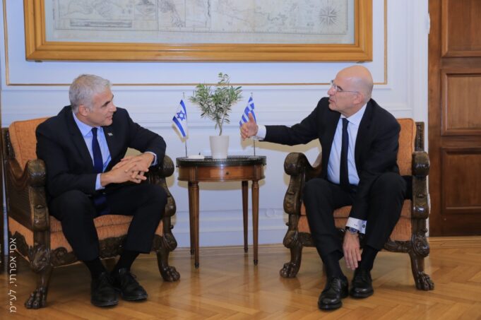 Israeli FM Lapid: Greece an important ally of Israel