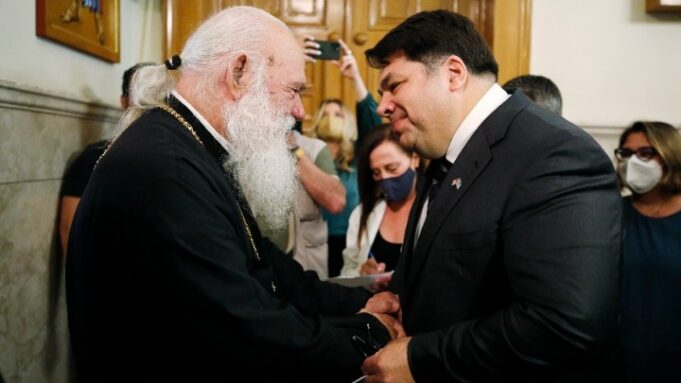 Τον Aρχιεπίσκοπο Ιερώνυμο επισκέφθηκε ο νέος Πρέσβης των ΗΠA