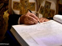 Η τελετή υπογραφής της αγιοκατάταξης του Οσίου Βησσαρίωνος του Αγαθωνίτη στο Φανάρι