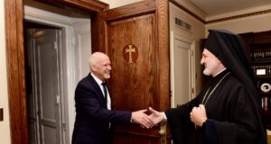 Archbishop Elpidophoros Meets with Former Prime Minister George Papandreou