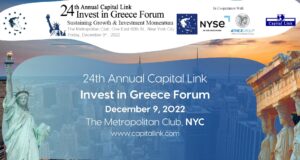 The 24th Annual Capital Link “Invest in Greece” Forum on December 9 in NYC