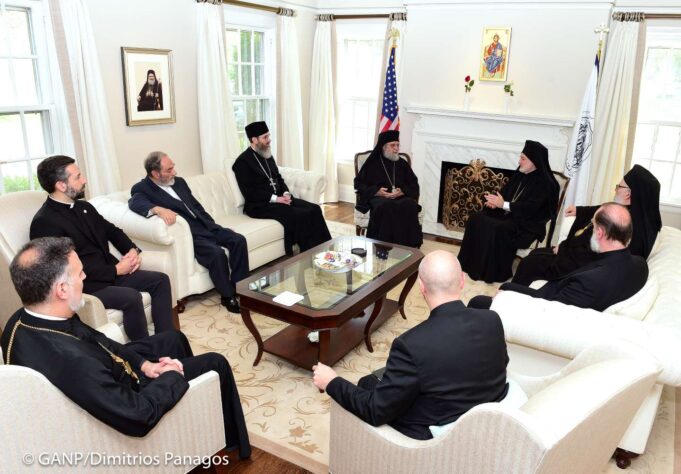 Archbishop Elpidophoros, Metropolitan Saba Have First Meeting