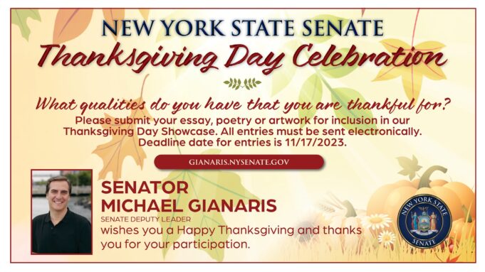 Senate Deputy Leader Gianaris Launches Annual Thanksgiving Creative Celebration