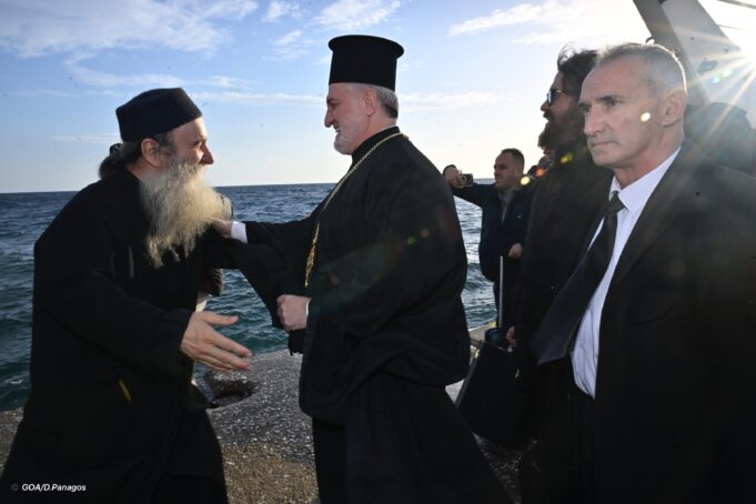 Archbishop Elpidophoros arrives at Mt Athos for four-day visit