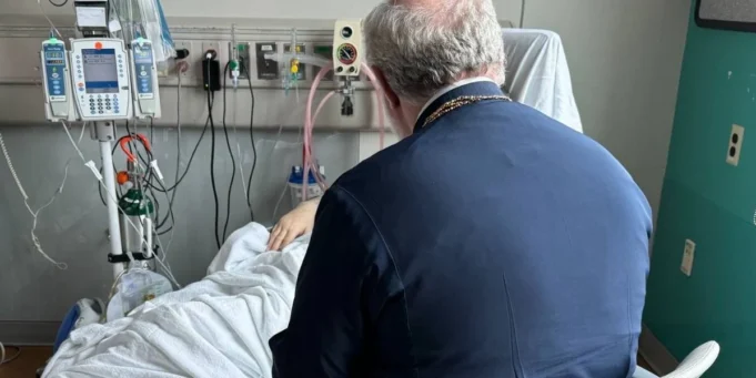 Archbishop Elpidophoros Visits Metropolitan of Corinth at Johns Hopkins University Hospital