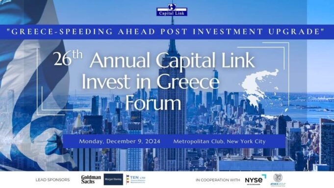 The 26th Annual Capital Link Invest in Greece Forum, Dec. 9
