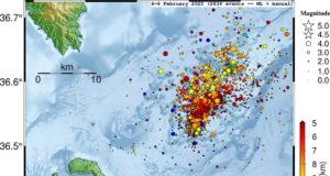 Συνολικά 95 σεισμοί καταγράφηκαν κατά την 8η Φεβρουαρίου στη ζώνη Σαντορίνης – Αμοργού