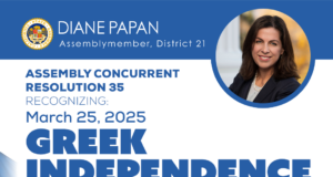 California State Assembly Proclaims March 25 as Greek Independence Day