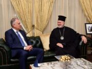 Συνάντηση Αρχιεπισκόπου Ελπιδοφόρου με τον Υπουργό Προστασίας του Πολίτη, Τάκη Θεοδωρικάκο