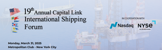 Capital Link Holds 19th Annual International Shipping Forum in NYC, March 31