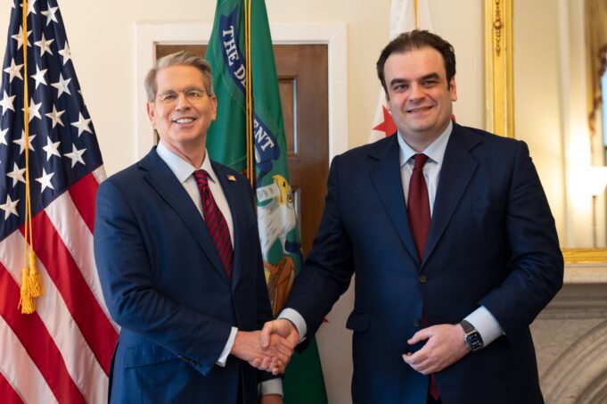 Greek Finance Minister Kyriakos Pierrakakis Meets with U.S. Treasury Secretary