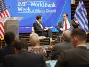 Pierrakakis participates in FP Solutions Summit and IMF-World Bank Week at the Atlantic Council