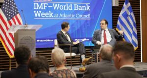 Pierrakakis participates in FP Solutions Summit and IMF-World Bank Week at the Atlantic Council