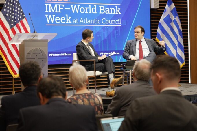 Pierrakakis participates in FP Solutions Summit and IMF-World Bank Week at the Atlantic Council