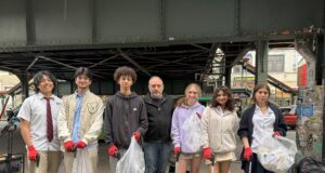 Joanna Apostolopoulos and her St. John’s Prep Classmates Step Up for Astoria Clean-Up, Tackling Litter Along 31st Street