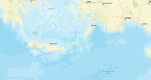 Σεισμική δόνηση 6 R στο θαλάσσιο χώρο μεταξύ Κάσου και Κρήτης