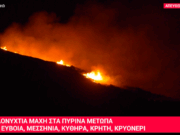 Ολονύχτια μάχη με τις φλόγες