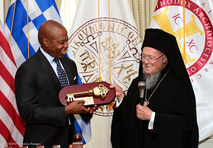 Το Χρυσό Κλειδί της Νέας Υόρκης στον «Πράσινο» Πατριάρχη