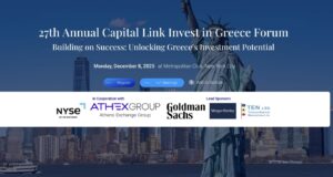Capital Link Hosts 27th Annual “Invest in Greece” Forum in NYC, Dec. 8