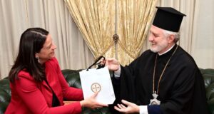 Archbishop Elpidophoros meets Labour Min Kerameus