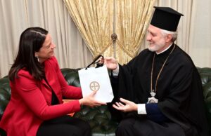 Archbishop Elpidophoros meets Labour Min Kerameus
