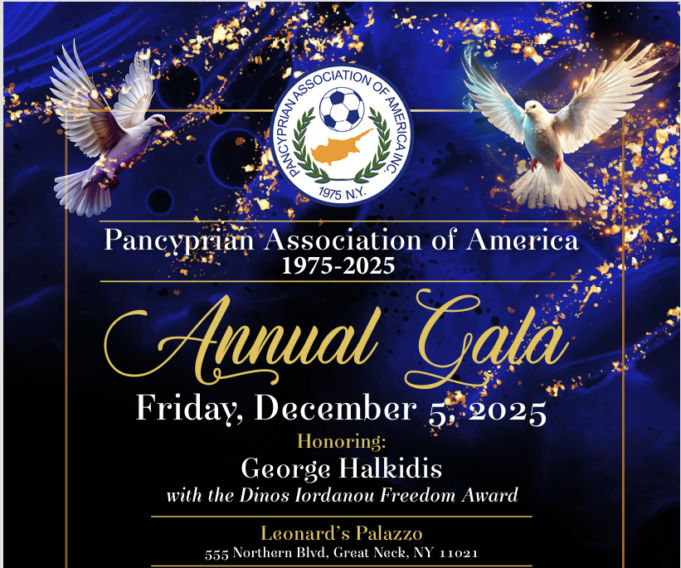 Pancyprian Association to Honor George Halkidis with “Dinos Iordanou” Freedom Award, Dec.5