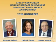 AHI Hosts 52nd Hellenic Heritage Achievement & National Public Service Awards Dinner, March 21