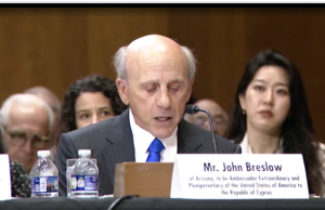 Ακρόαση Τζον Μπρέσλοου στη Γερουσία για τη θέση του Πρέσβη των ΗΠΑ στην Κύπρο