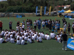LA Chargers Host Messinia’s First NFL Flag Football Camp for Hundreds of Kids