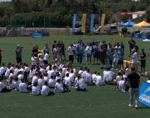 LA Chargers Host Messinia’s First NFL Flag Football Camp for Hundreds of Kids