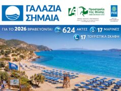 Στη 2η θέση παγκοσμίως η Ελλάδα σε Γαλάζιες Σημαίες