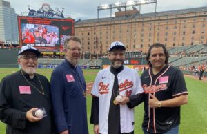 Metropolitan Apostolos Throws the First Pitch at Oriole Park