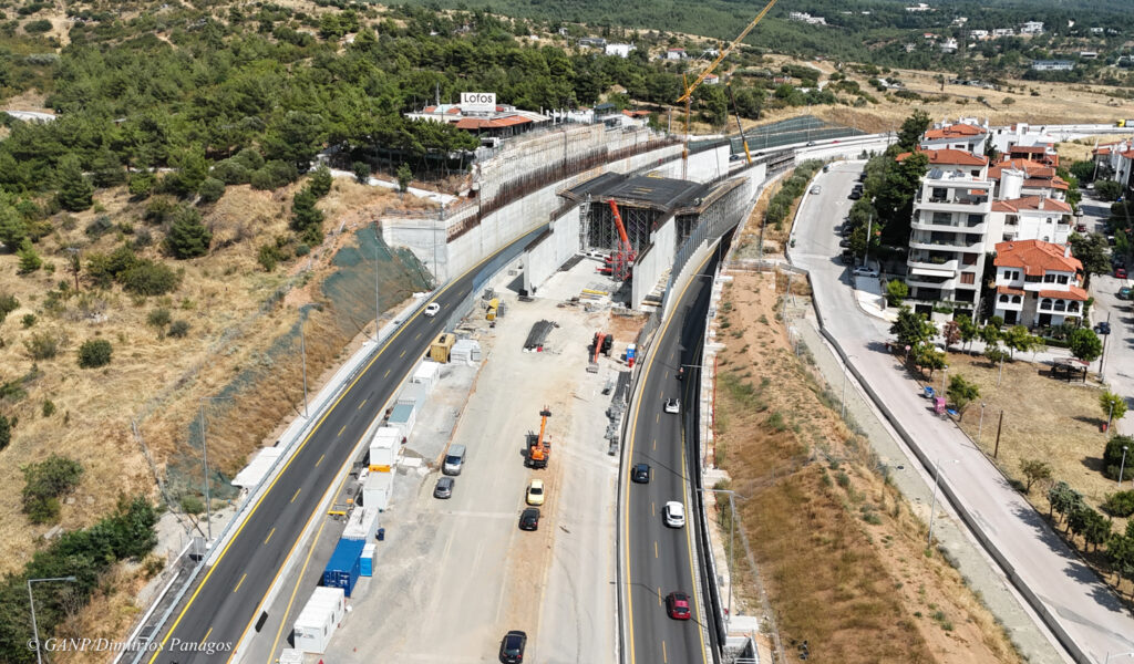 Thessaloniki, Greece Construction of the fly over, major project to ease the traffic. The Ring road is getting a new look with a major highway in construction.