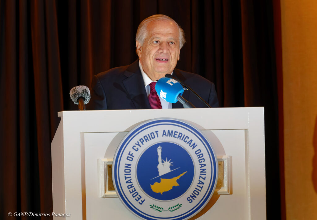 H.E. Archbishop Elpidophoros attended the Annual Dinner Hosted by The Federation of Cypriot American Organizations at Terrace on The Park in Queens, NY on Friday September 25th, 2026. President of The Republic of Cyprus Nikos Christodoulidis thanked the Omogenia for their support on the Cyprus Problem, updated about his visit at The United Nations and along with Archbishop Elpidophoros, FCAO President Kyriacos Papastylianou Honored Stavros Kamilaris and Despina Axiotakis with the Community Service Award and John Josephakis, Global V.P. of NVIDIA with the Lifetime Achievement Award.