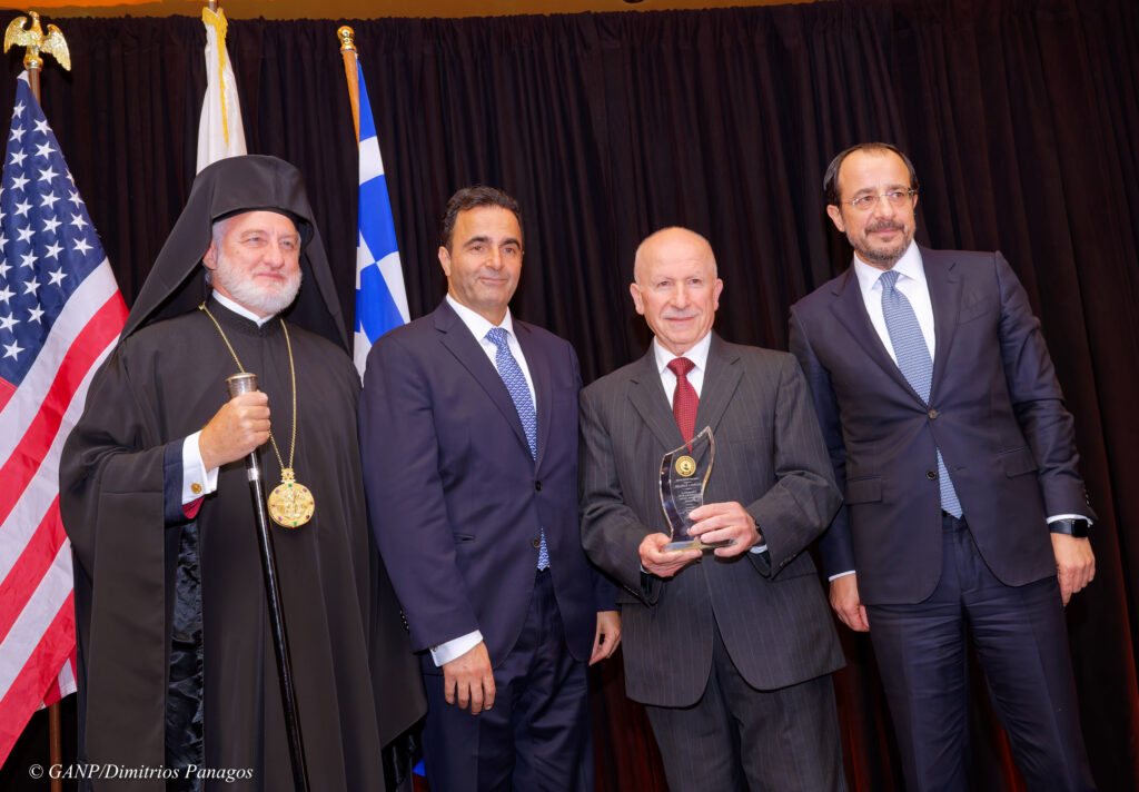 H.E. Archbishop Elpidophoros attended the Annual Dinner Hosted by The Federation of Cypriot American Organizations at Terrace on The Park in Queens, NY on Friday September 25th, 2026. President of The Republic of Cyprus Nikos Christodoulidis thanked the Omogenia for their support on the Cyprus Problem, updated about his visit at The United Nations and along with Archbishop Elpidophoros, FCAO President Kyriacos Papastylianou Honored Stavros Kamilaris and Despina Axiotakis with the Community Service Award and John Josephakis, Global V.P. of NVIDIA with the Lifetime Achievement Award.