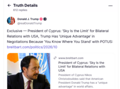 Αναδημοσίευσε συνέντευξη του Χριστοδουλίδη στο Breitbart News ο Τραμπ