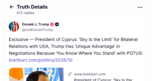 Αναδημοσίευσε συνέντευξη του Χριστοδουλίδη στο Breitbart News ο Τραμπ